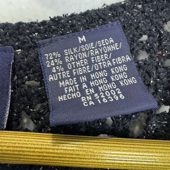 Vintage Silk Crochet Open Knit Cardigan Size M Whimsigoth Fairy Grunge Boho Y2K - Picture 6 of 7